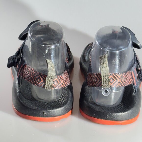 CHACO Kid's Adjustable Strap Padded Eclipse Hiking Sandals Black/Orange Size 5 - Picture 5 of 10